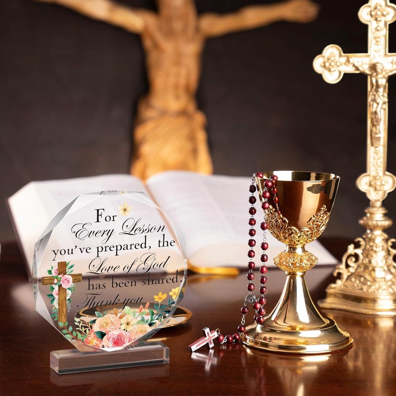 Perthlin Acrylic Teacher Appreciation Gifts for Women Teacher Christmas Gifts Thank You Teachers Gift from Student Retirement Present for Office Desk Paperweight Keepsake Decor(Lovely Nonagon) - Image 2